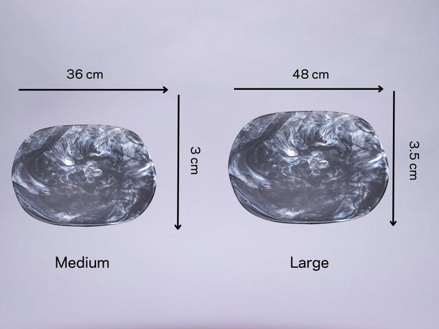 Size chart for Organic Platter