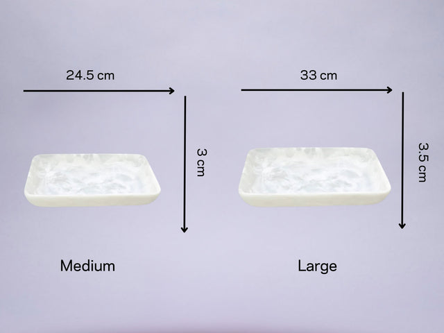 Size chart for Square Tray