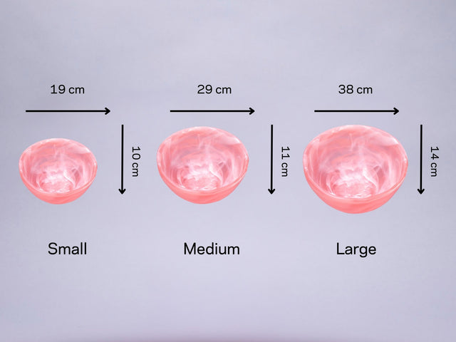 Size chart for Wave Bowl